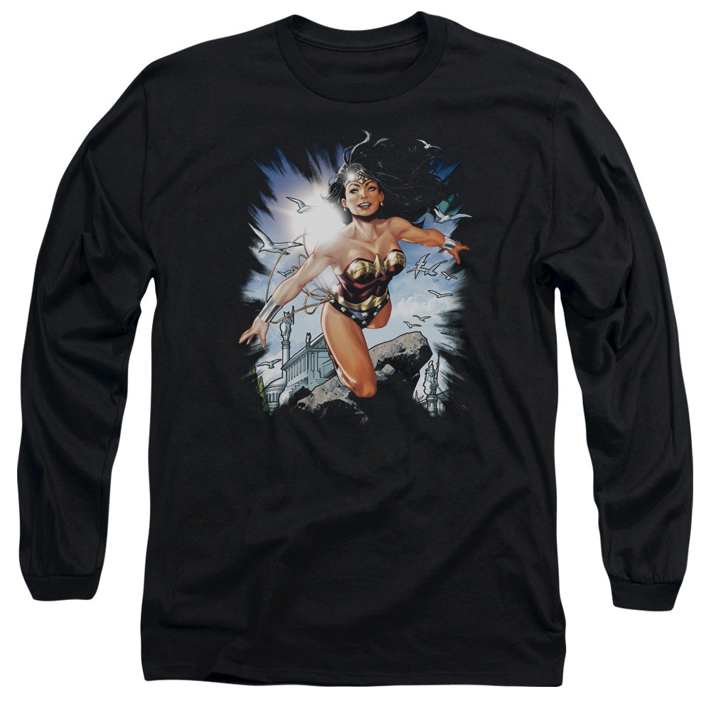 Jla Of Themyscira Mens Long Sleeve Shirt Black Officially Licensed