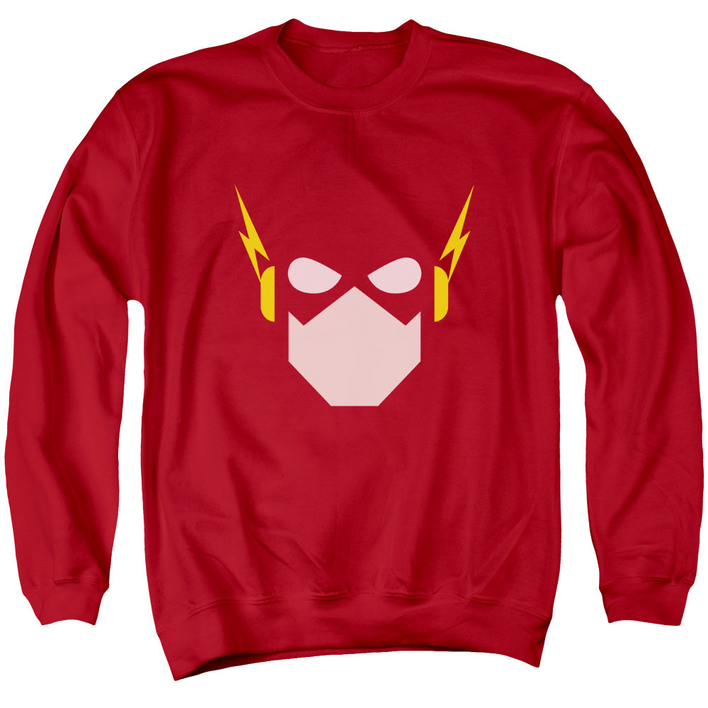 Justice League Flash Head Mens Crewneck Sweatshirt Red Officially Licensed