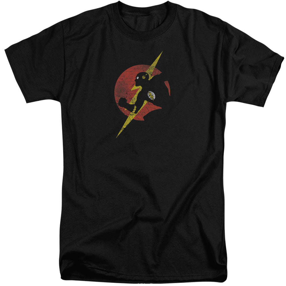 Justice League Of America Flash Symbol Knockout Mens Tall T Shirt Black Officially Licensed