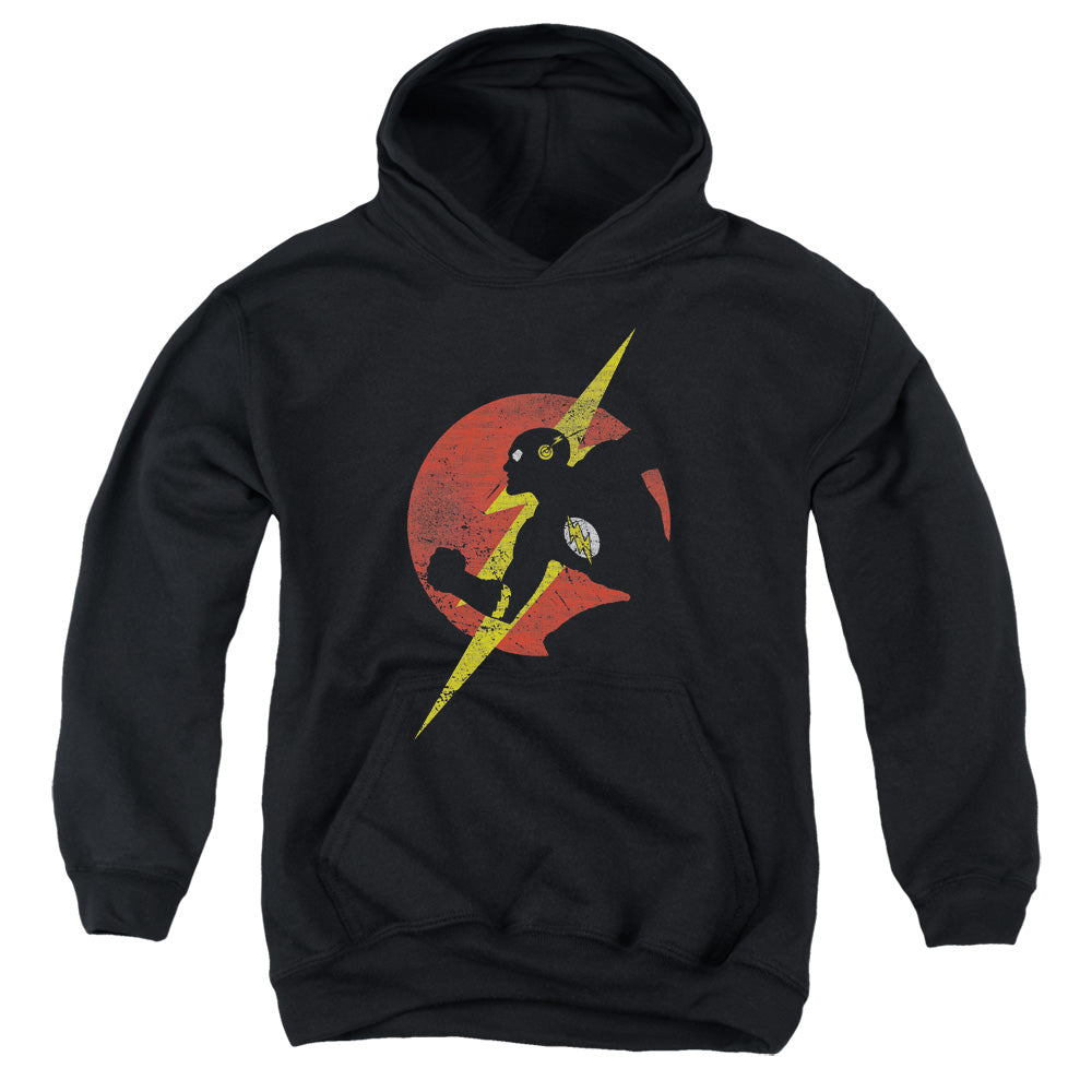 Justice League Flash Symbol Knockout Kids Youth Hoodie Black Officially Licensed