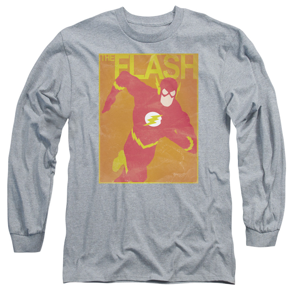 Justice League Simple Flash Poster Mens Long Sleeve Shirt Athletic Heather Officially Licensed