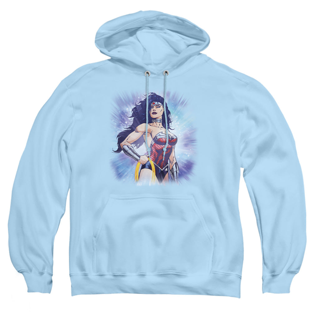 Justice League Of America Warrior Mens Hoodie Light Blue Officially Licensed