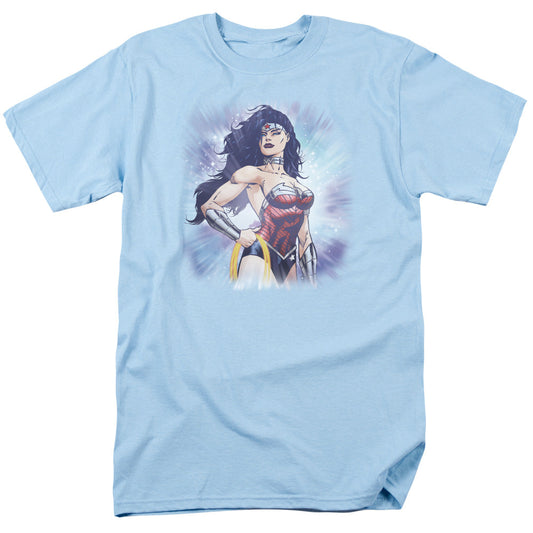 Justice League Of America Warrior Mens T Shirt Light Blue Officially Licensed