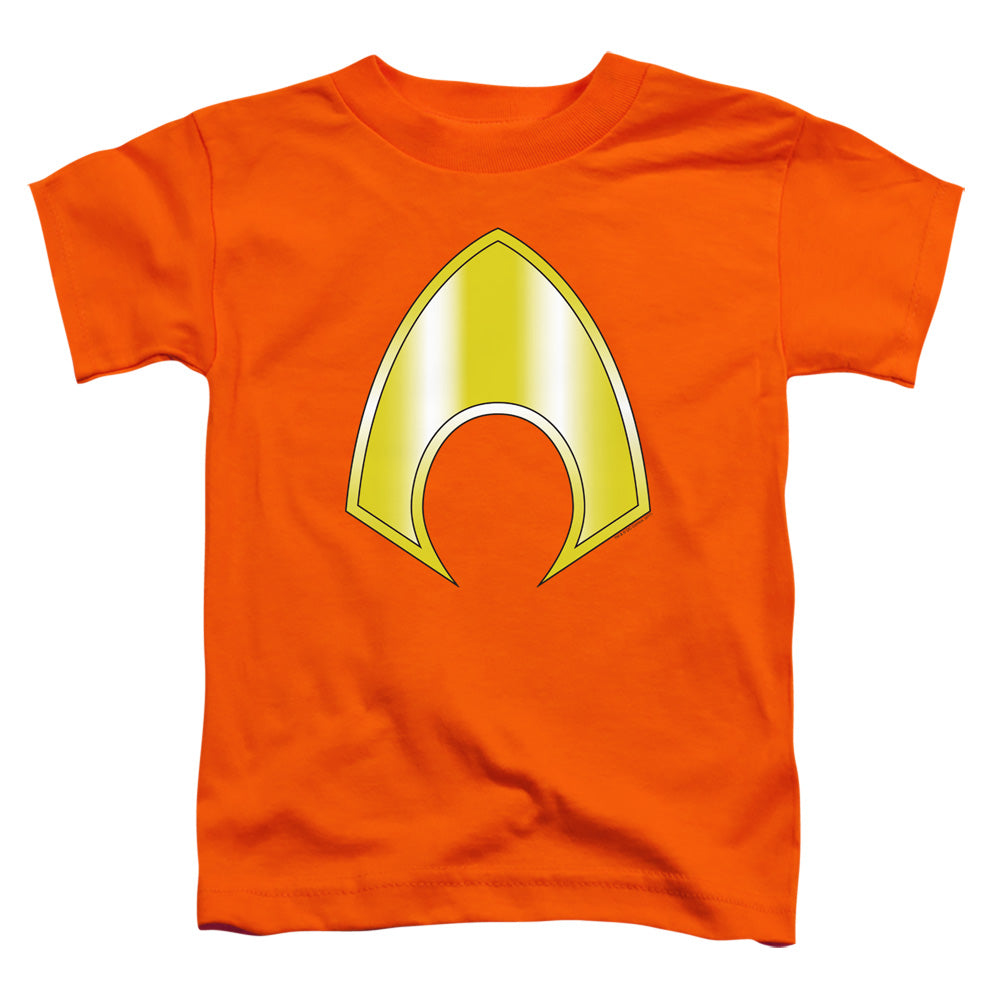 Justice League Aquaman Logo Toddler Kids Youth T Shirt Orange Officially Licensed