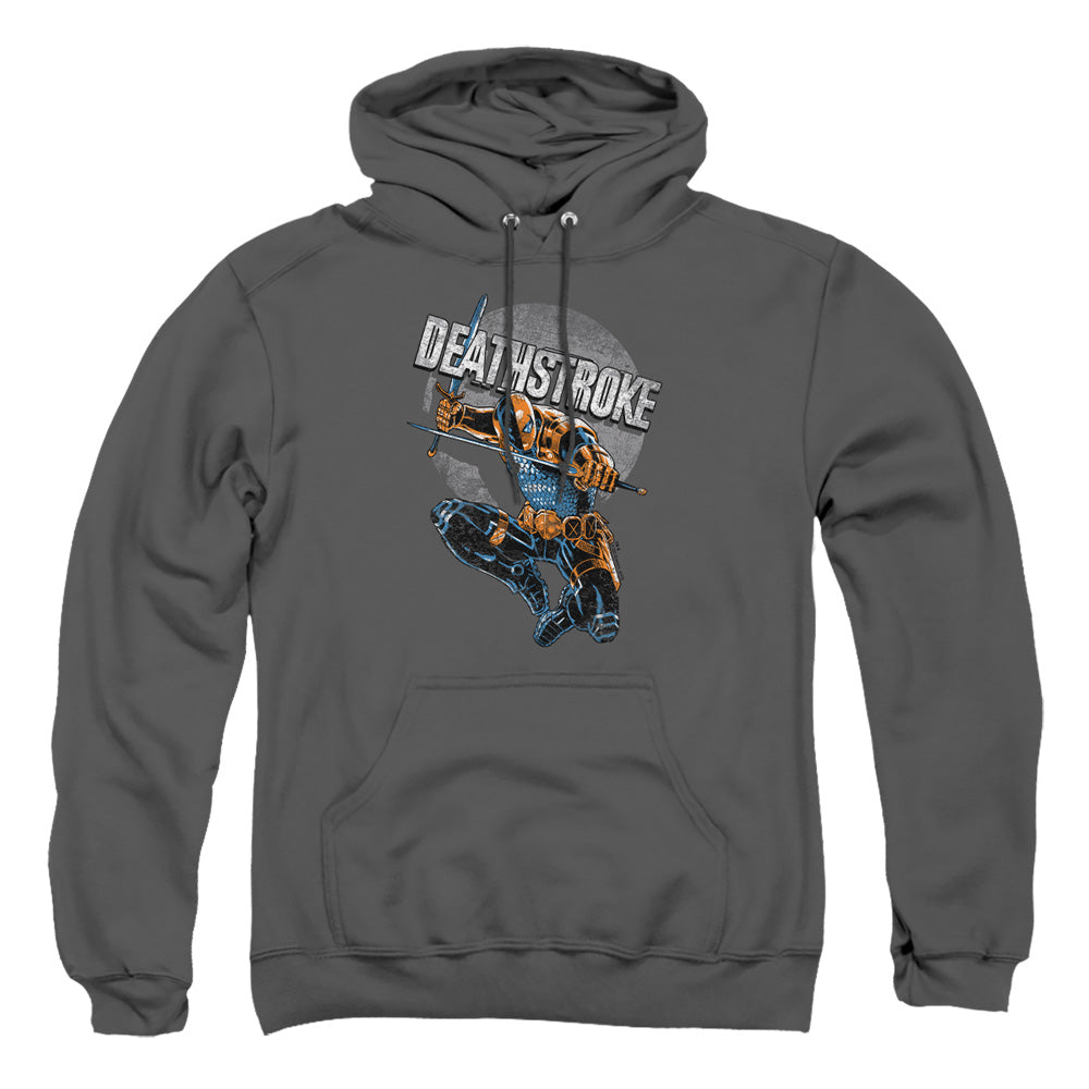 Justice League Of America Deathstroke Retro Mens Hoodie Charcoal Officially Licensed
