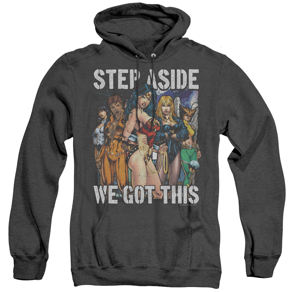 Justice League Of America Heroines Heather Mens Hoodie Black Officially Licensed