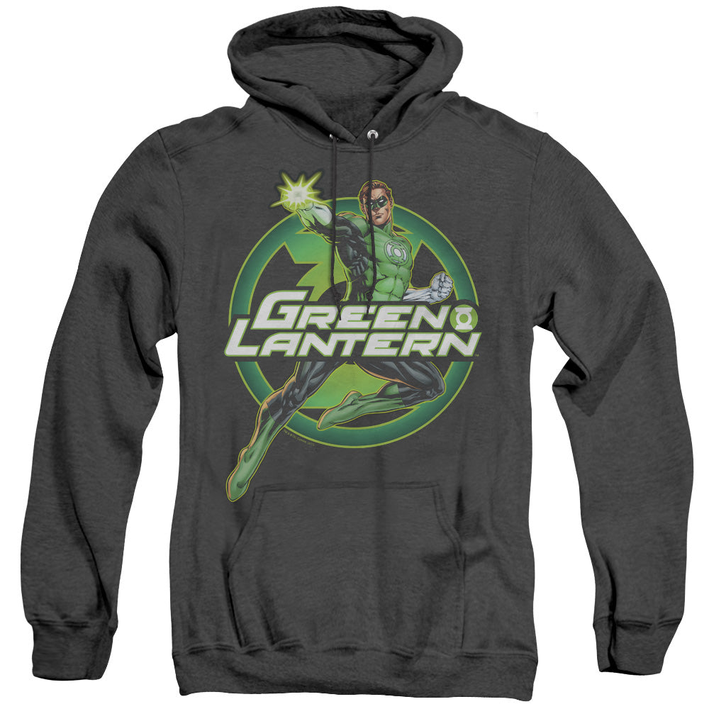 Justice League Of America Lantern Glow Mens Heather Hoodie Black Officially Licensed