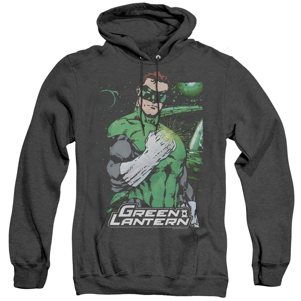 Justice League Of America Fist Flare Mens Heather Hoodie Black Officially Licensed