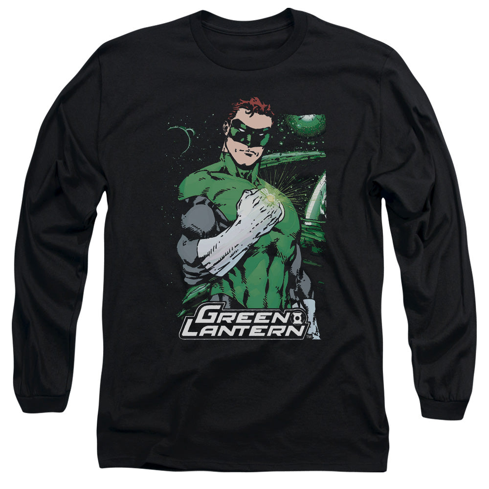 Justice League Fist Flare Mens Long Sleeve Shirt Black Officially Licensed