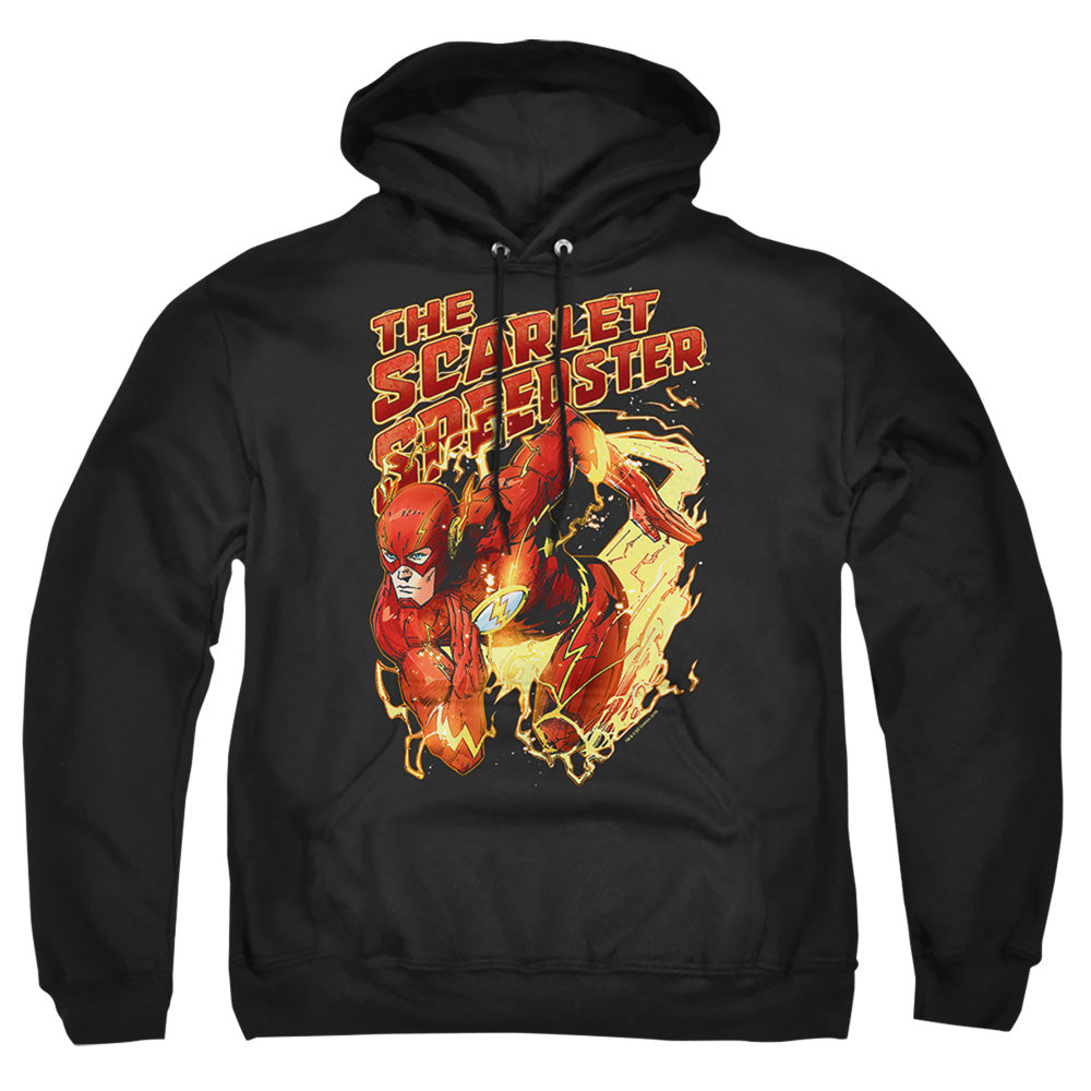 Justice League Of America Scarlet Speedster Mens Hoodie Black Officially Licensed