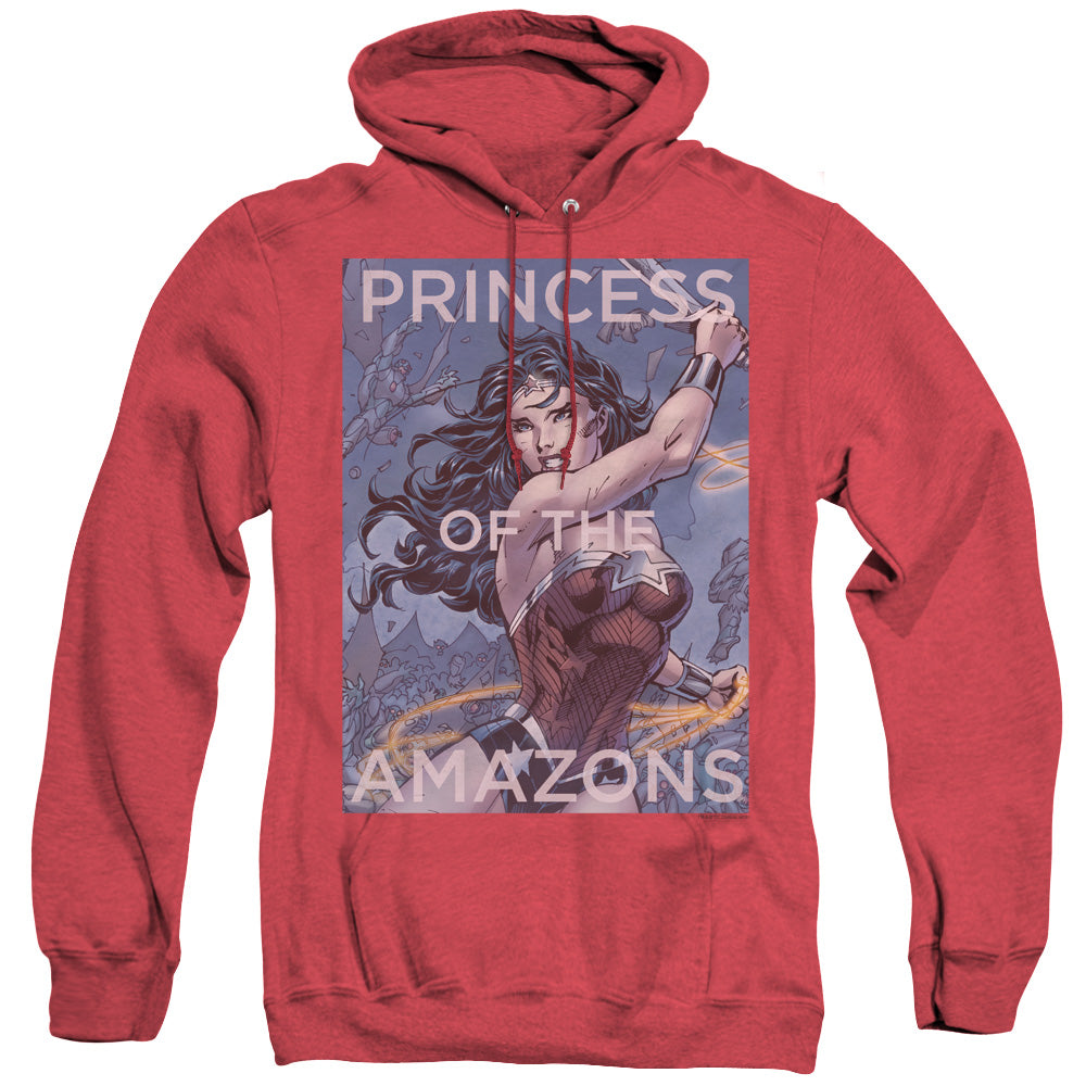 Justice League Of America Princess Of The Amazons Mens Heather Hoodie Red Officially Licensed