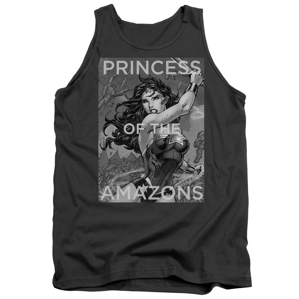 Justice League Princess of the Amazons Mens Tank Top Shirt Charcoal Officially Licensed