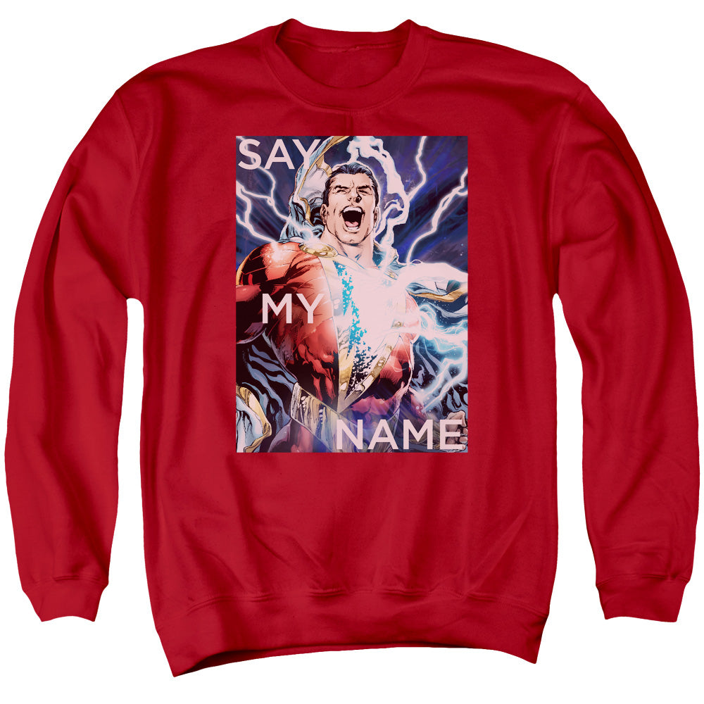 Justice League Of America Say My Name Mens Crewneck Sweatshirt Red Officially Licensed