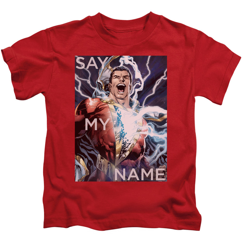 Justice League Say My Name Juvenile Kids Youth T Shirt Red Officially Licensed
