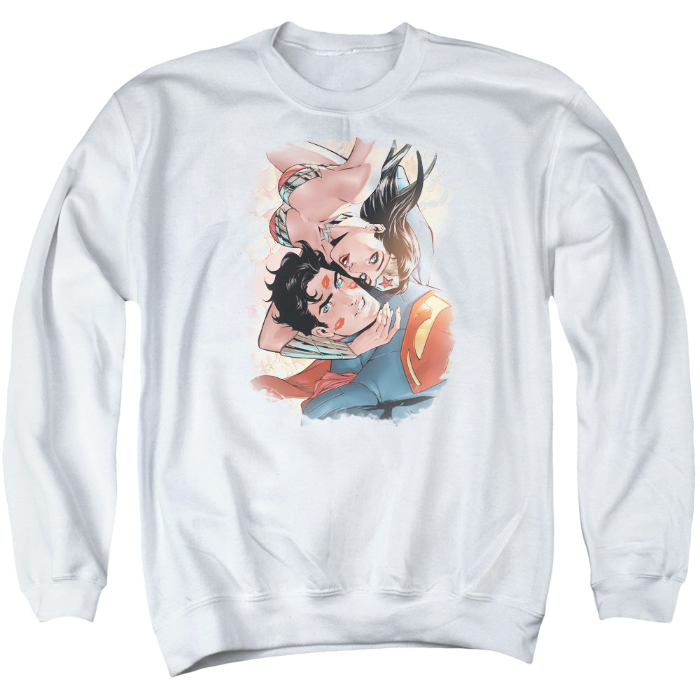Justice League Of America Love Birds Mens Crewneck Sweatshirt White Officially Licensed