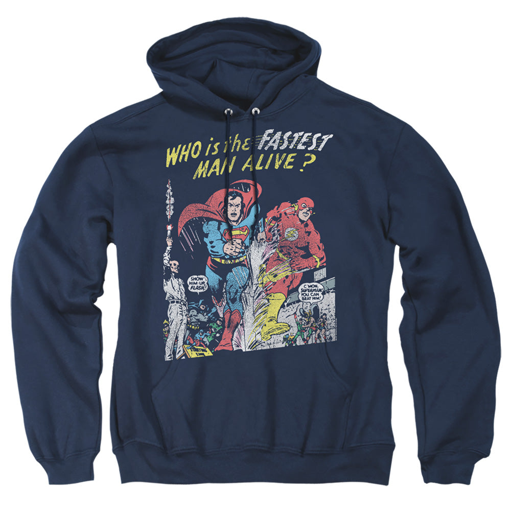 Justice League Of America Fastest Man Mens Hoodie Navy Officially Licensed