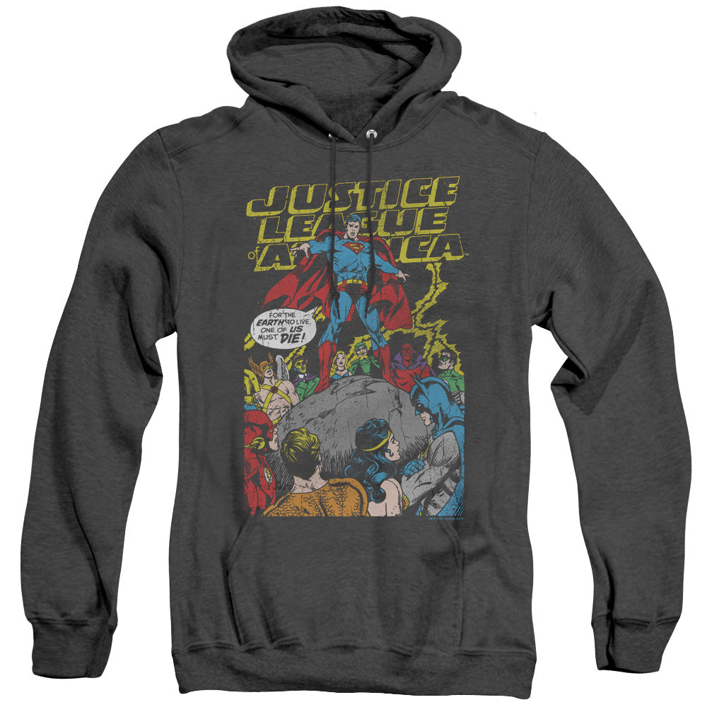 Justice League Of America Ultimate Scarifice Mens Heather Hoodie Black Officially Licensed