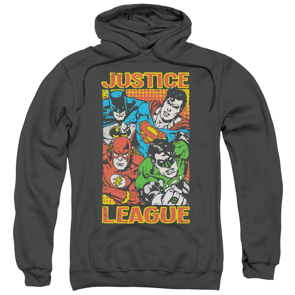 Justice League Hero Mashup Mens Hoodie Charcoal Officially Licensed