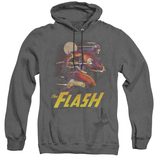 Justice League Of America City Run Heather Mens Hoodie Black Officially Licensed