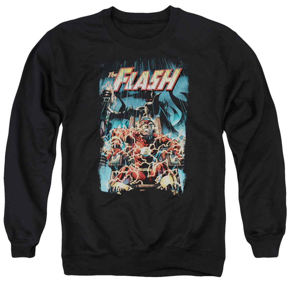Justice League Of America Electric Chair Mens Crewneck Sweatshirt Black Officially Licensed