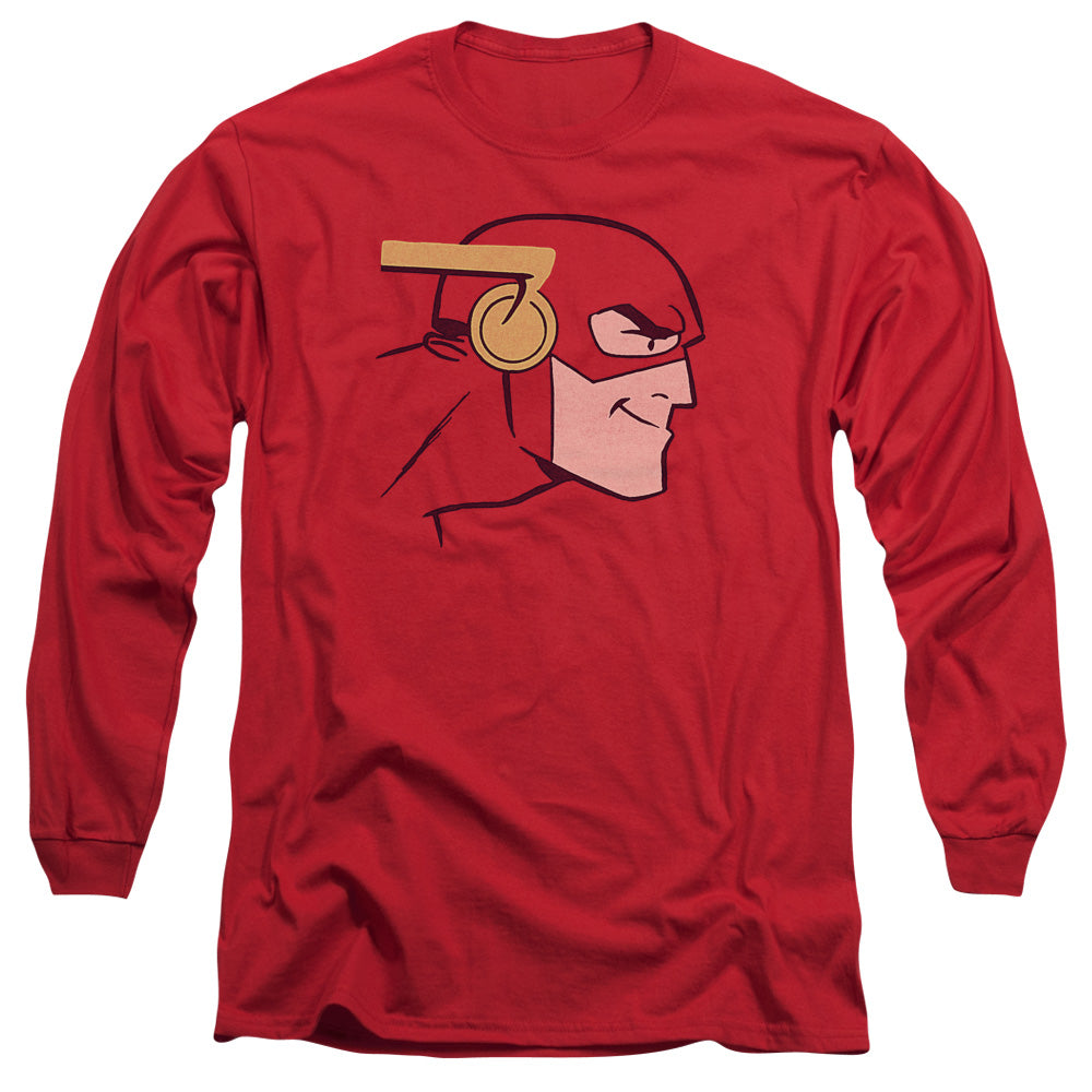 Justice League Cooke Head Mens Long Sleeve Shirt Red Officially Licensed
