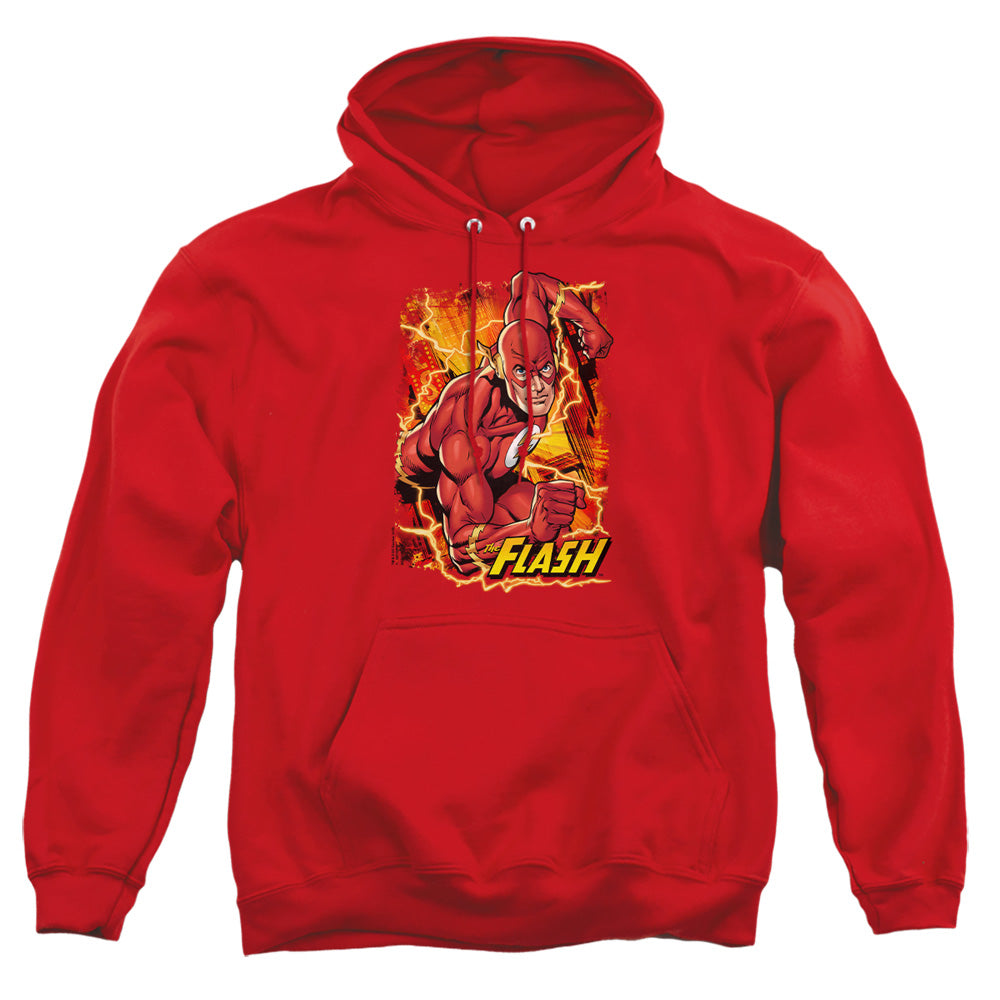 Justice League Of America Flash Lightning Mens Hoodie Red Officially Licensed