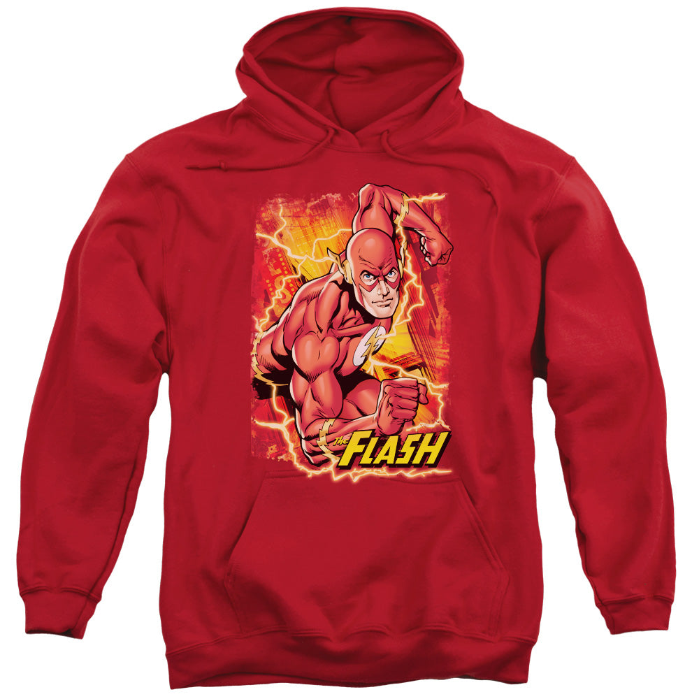 Justice League Flash Lightning Mens Hoodie Red Officially Licensed