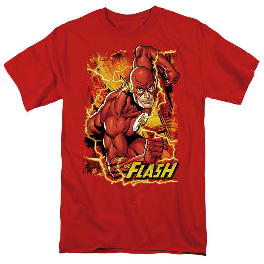 Justice League Of America Flash Lightning Mens T Shirt Red Officially Licensed