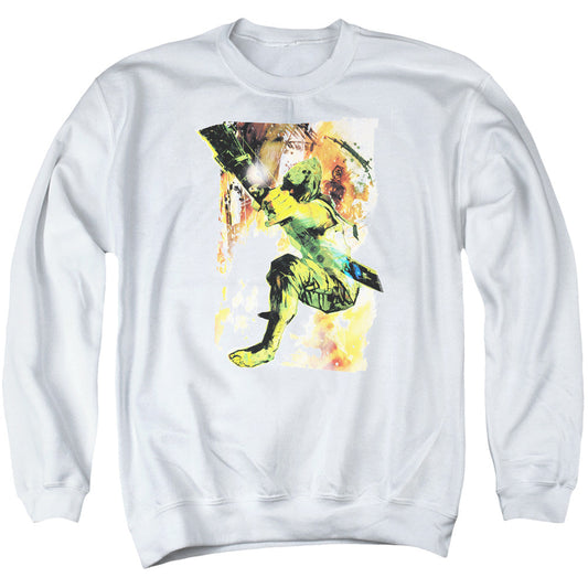 Justice League Of America Painted Archer Mens Crewneck Sweatshirt White Officially Licensed