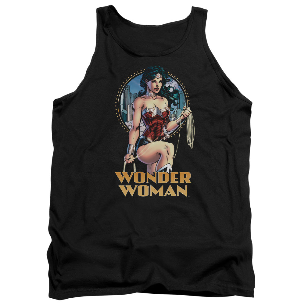 Justice League City Warrior Mens Tank Top Shirt Black Officially Licensed