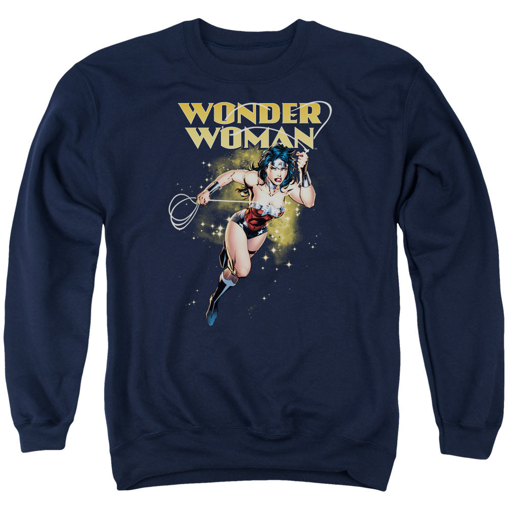 Justice League Of America Star Lasso Mens Crewneck Sweatshirt Navy Officially Licensed