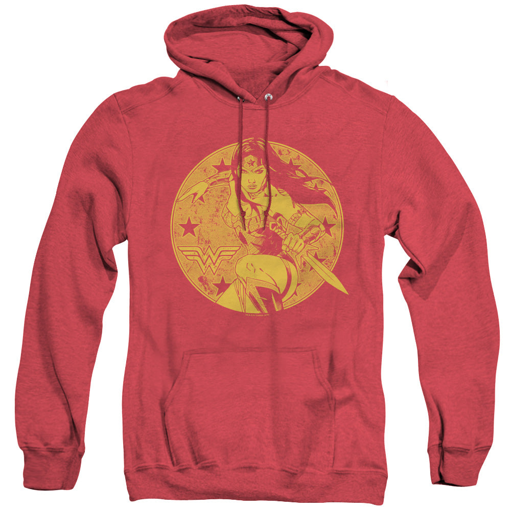 Justice League Young Wonder Heather Mens Hoodie Red Officially Licensed