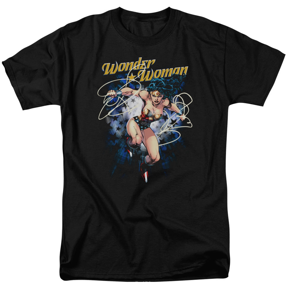 Justice League Of America Starburst Mens T Shirt Black Officially Licensed
