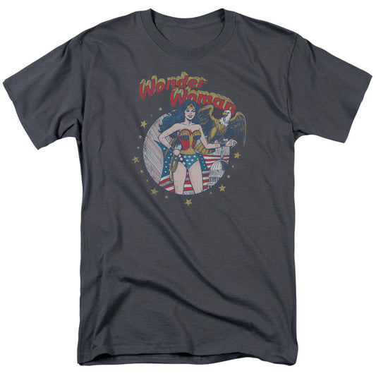 Justice League Of America At Your Service Mens T Shirt Charcoal Officially Licensed