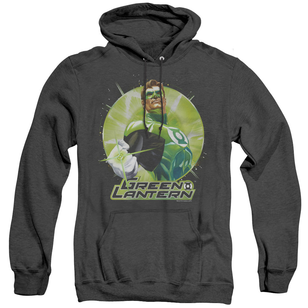 Justice League Of America Green Static Mens Heather Hoodie Black Officially Licensed