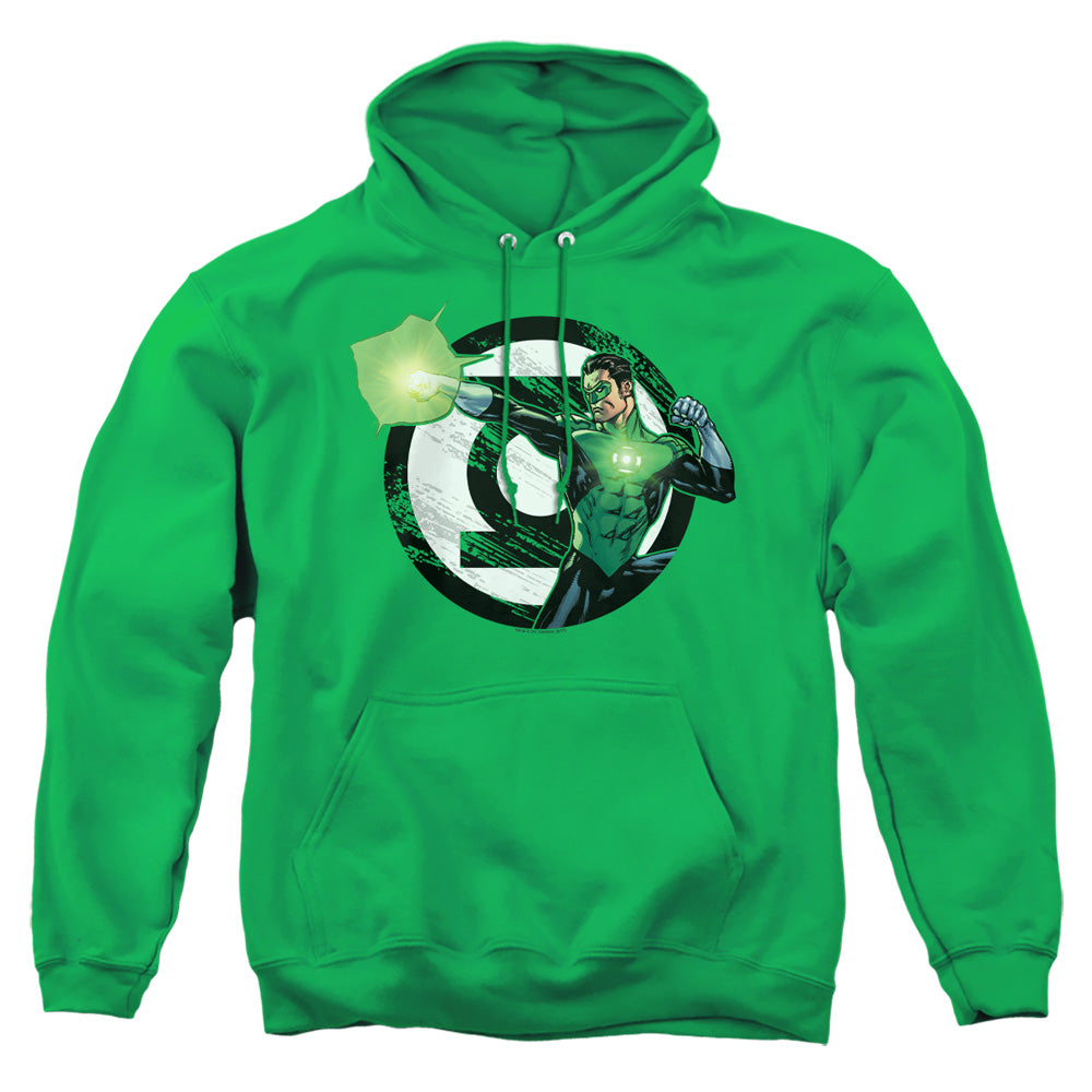 Justice League Of America Blasting Logo Mens Hoodie Kelly Green Officially Licensed