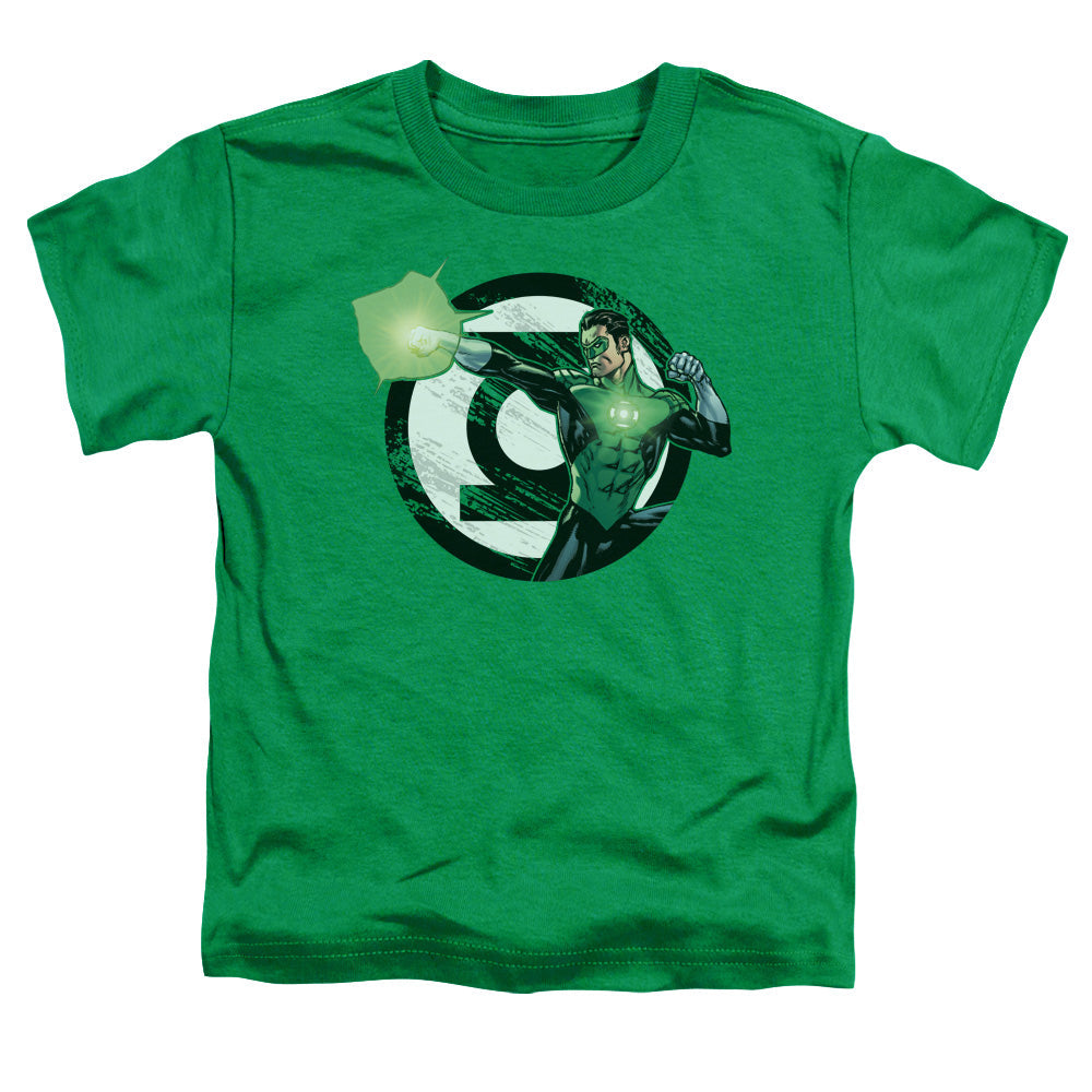 Justice League Blasting Logo Toddler Kids Youth T Shirt Kelly Green Officially Licensed