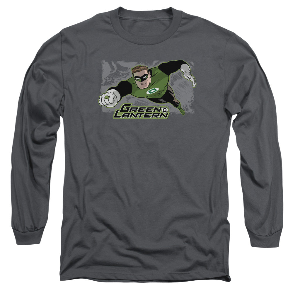 Jla Space Cop Mens Long Sleeve Shirt Charcoal Officially Licensed