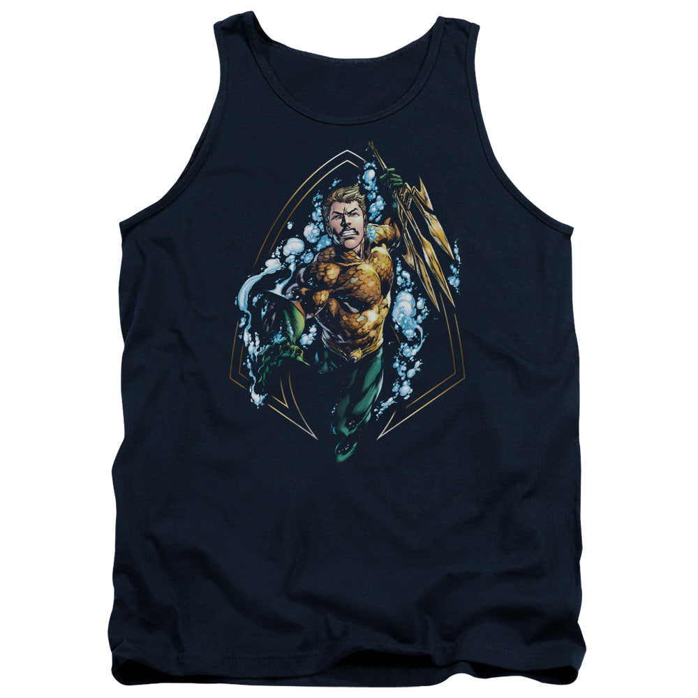 Justice League Assemble Thrashing Mens Tank Top Shirt Navy Officially Licensed