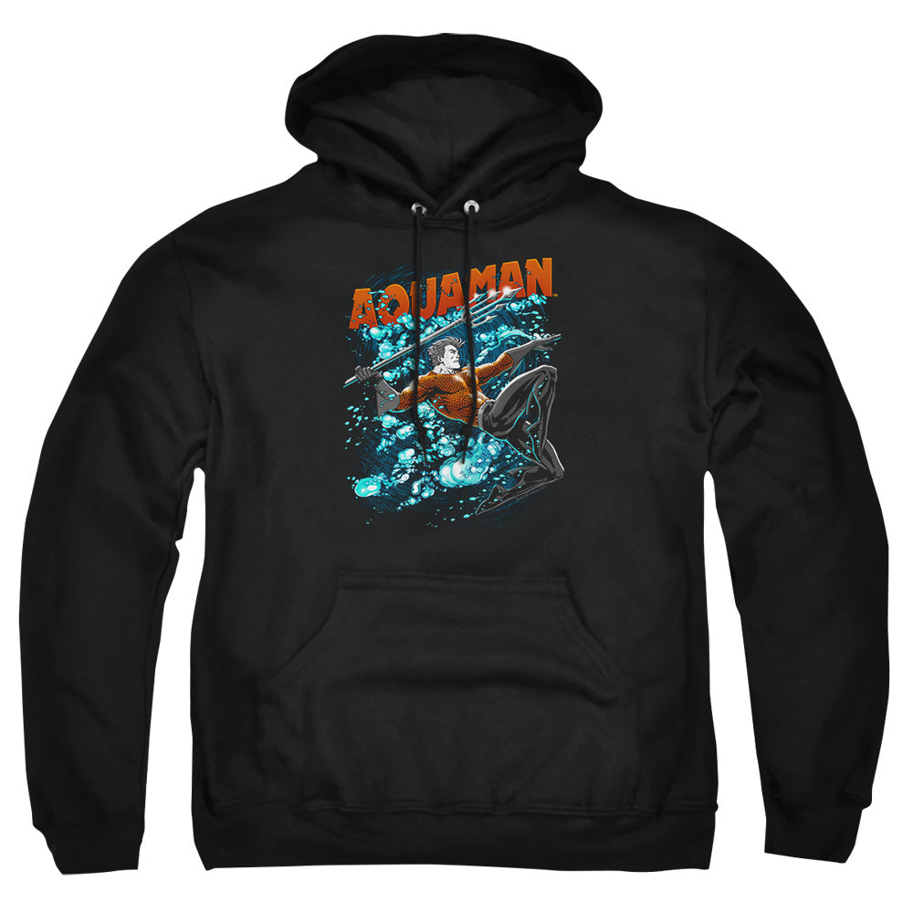 Justice League Of America Aqua Bubbles Mens Hoodie Black Officially Licensed