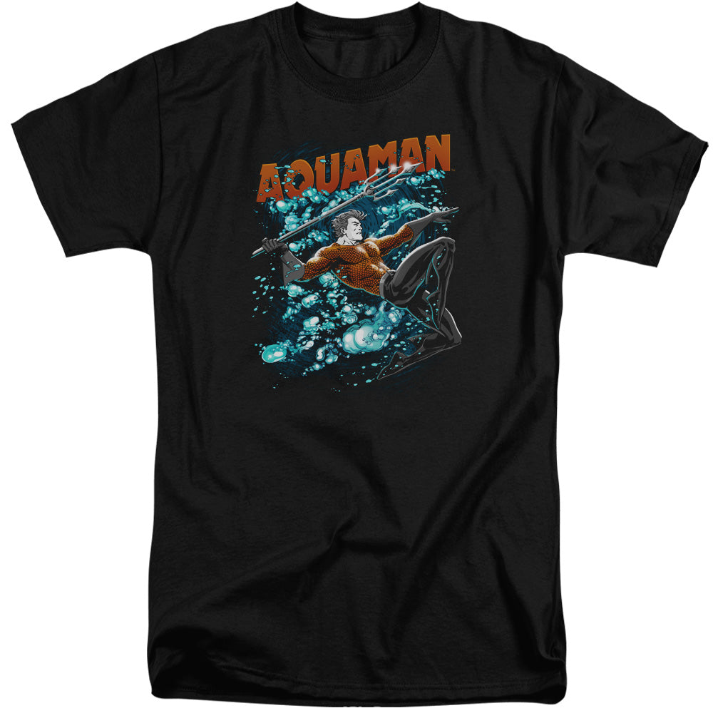 Justice League Aqua Bubbles Mens Tall T Shirt Black Officially Licensed