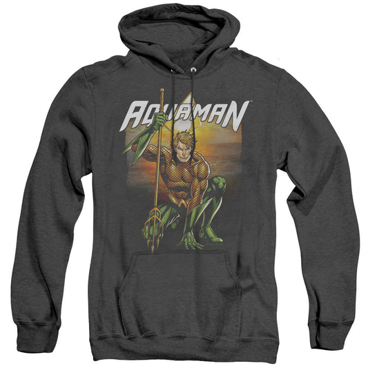 Justice League Of America Beach Sunset Heather Mens Hoodie Black Officially Licensed