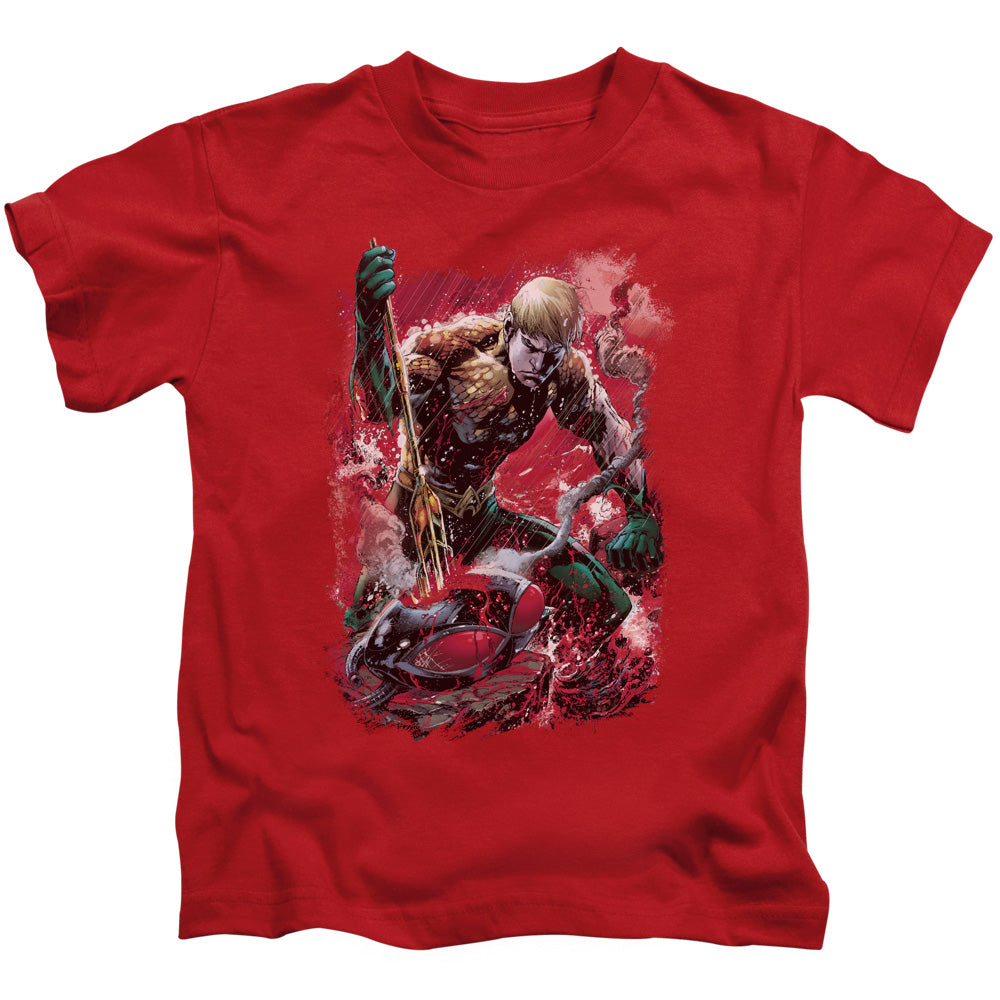 Justice League Finished Juvenile Kids Youth T Shirt Red Officially Licensed