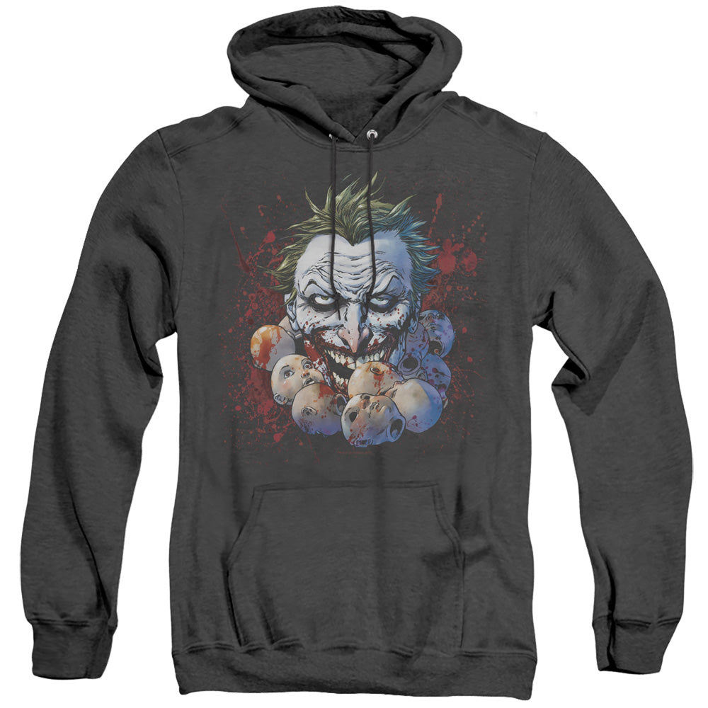 Justice League Of America Doll Heads Mens Heather Hoodie Black Officially Licensed