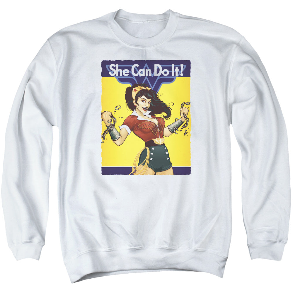 Justice League Wonder Bombshell Mens Crewneck Sweatshirt White Officially Licensed