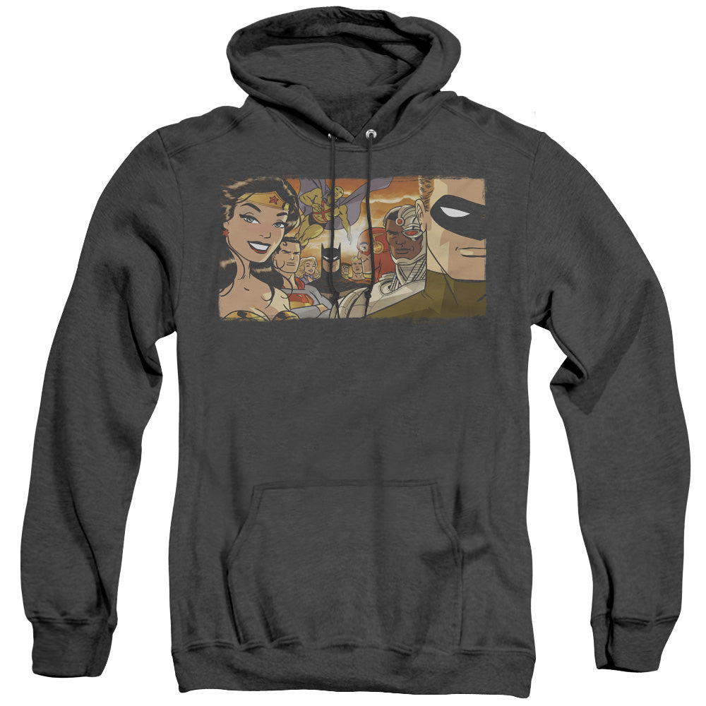 Justice League Cinematic League Heather Mens Hoodie Black Officially Licensed