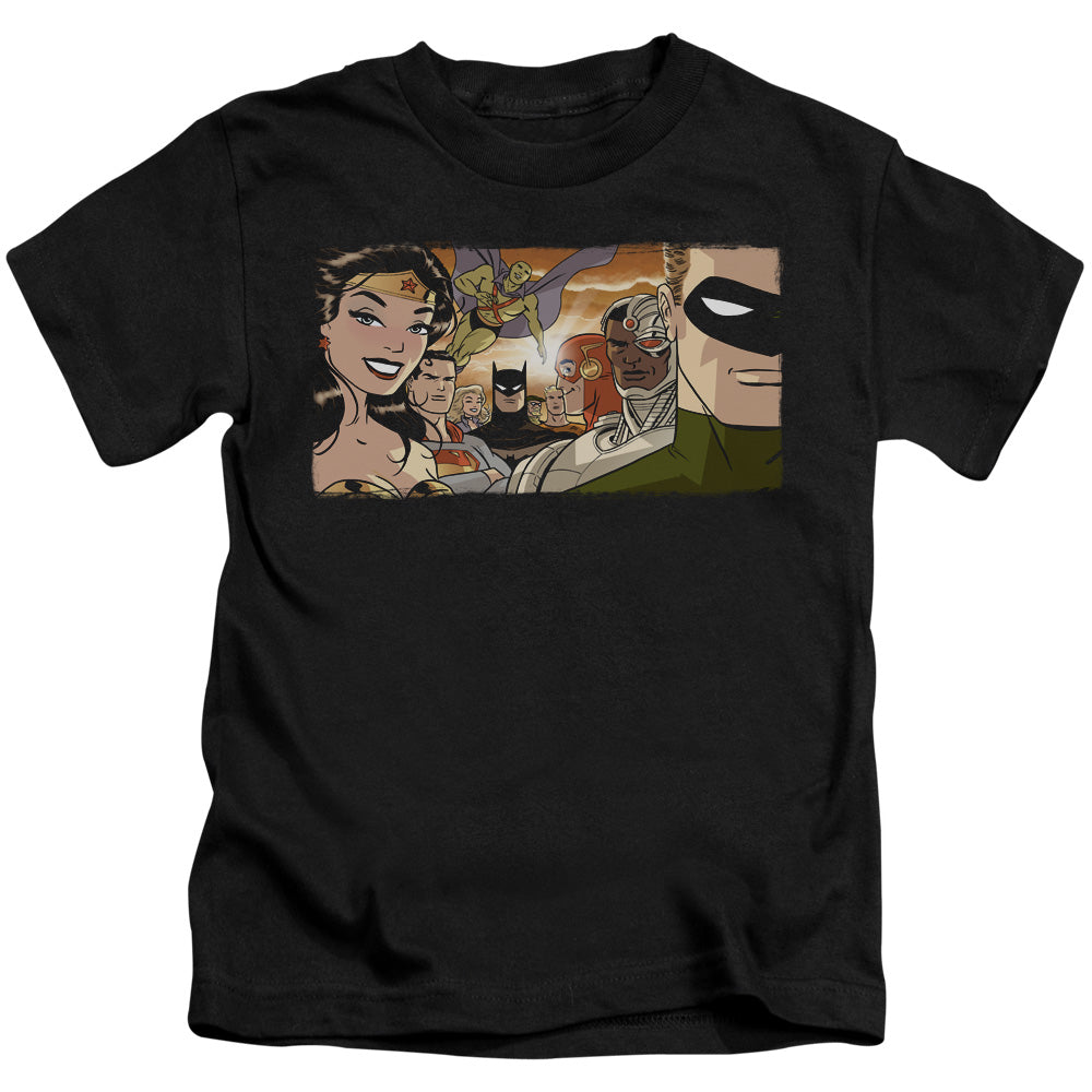 Justice League Cinematic League Juvenile Kids Youth T Shirt Black Officially Licensed