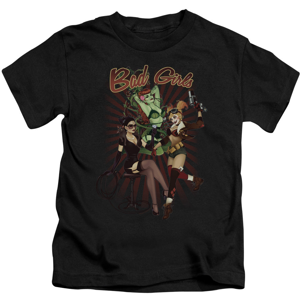 Justice League Bad Girls Juvenile Kids Youth T Shirt Black Officially Licensed