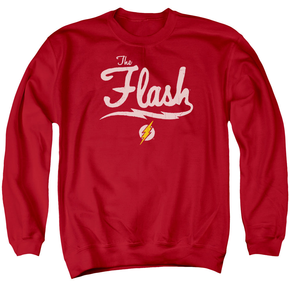 Justice League Of America Old School Flash Mens Crewneck Sweatshirt Red Officially Licensed