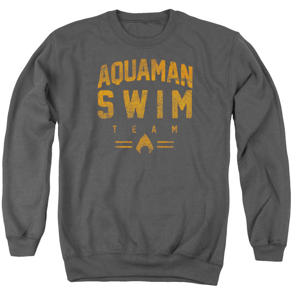 Justice League Of America Swin Team Mens Crewneck Sweatshirt Charcoal Officially Licensed